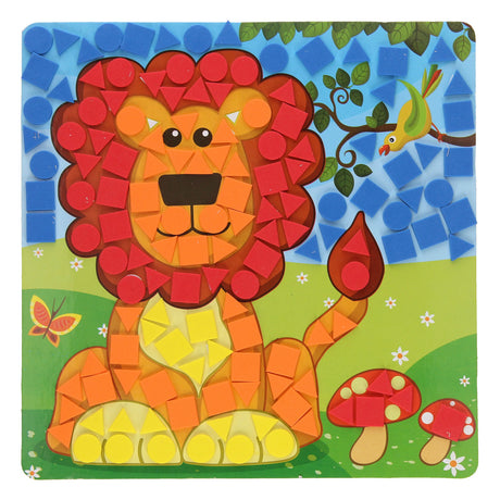 Mosaïque artisanale d'animaux de zoo