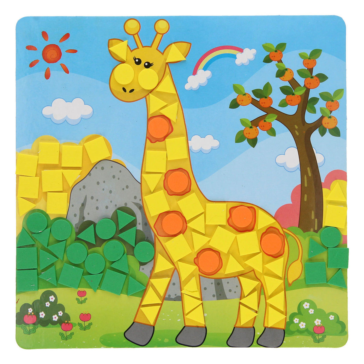 Mosaïque artisanale d'animaux de zoo