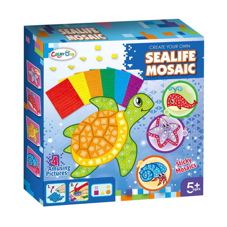 Mosaïque artisanale d'animaux marins
