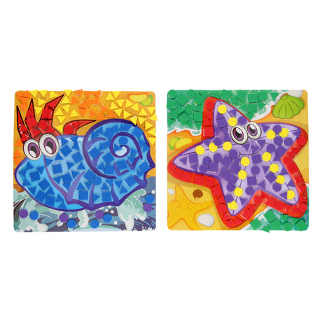 Mosaïque artisanale d'animaux marins