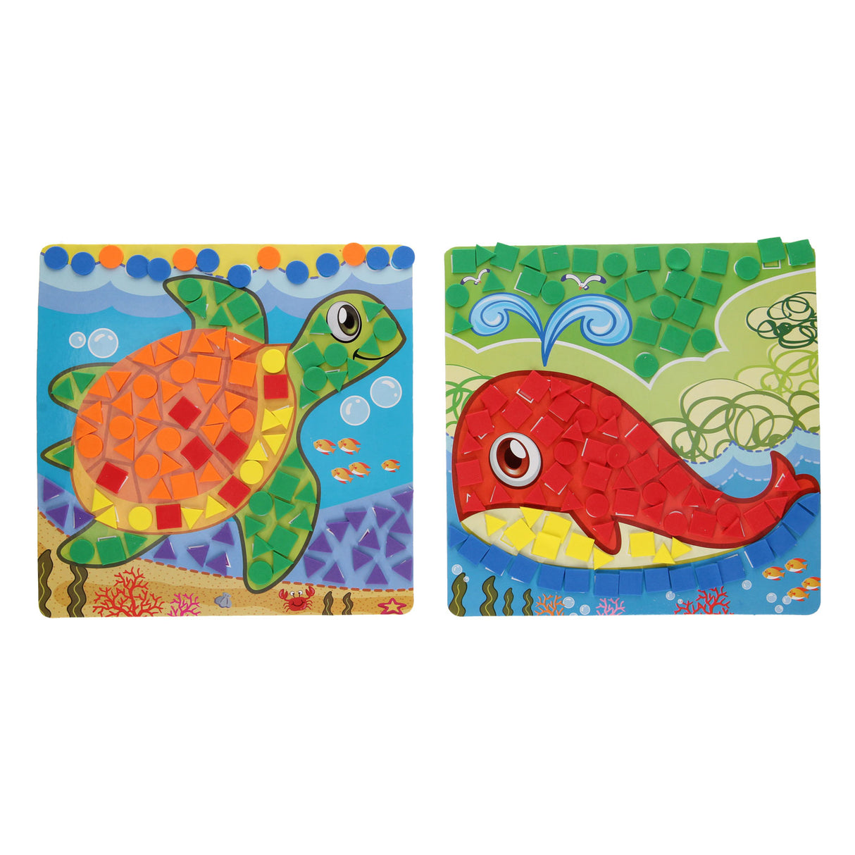 Mosaïque artisanale d'animaux marins