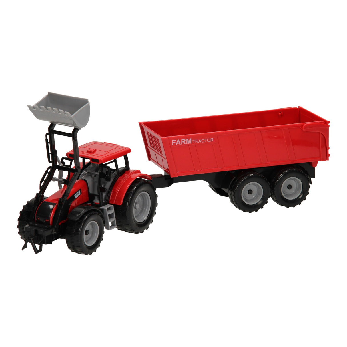 tracteur avec chargeur frontal et remorque 1:32