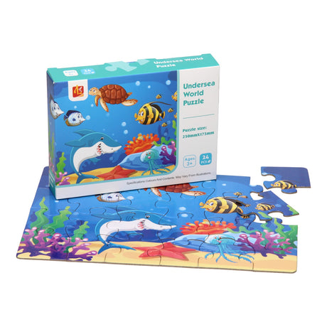 Puzzle monde sous-marin, 24 pièces.