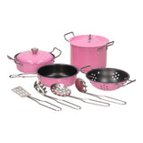 Ensemble de poêles roses, 11 pièces.