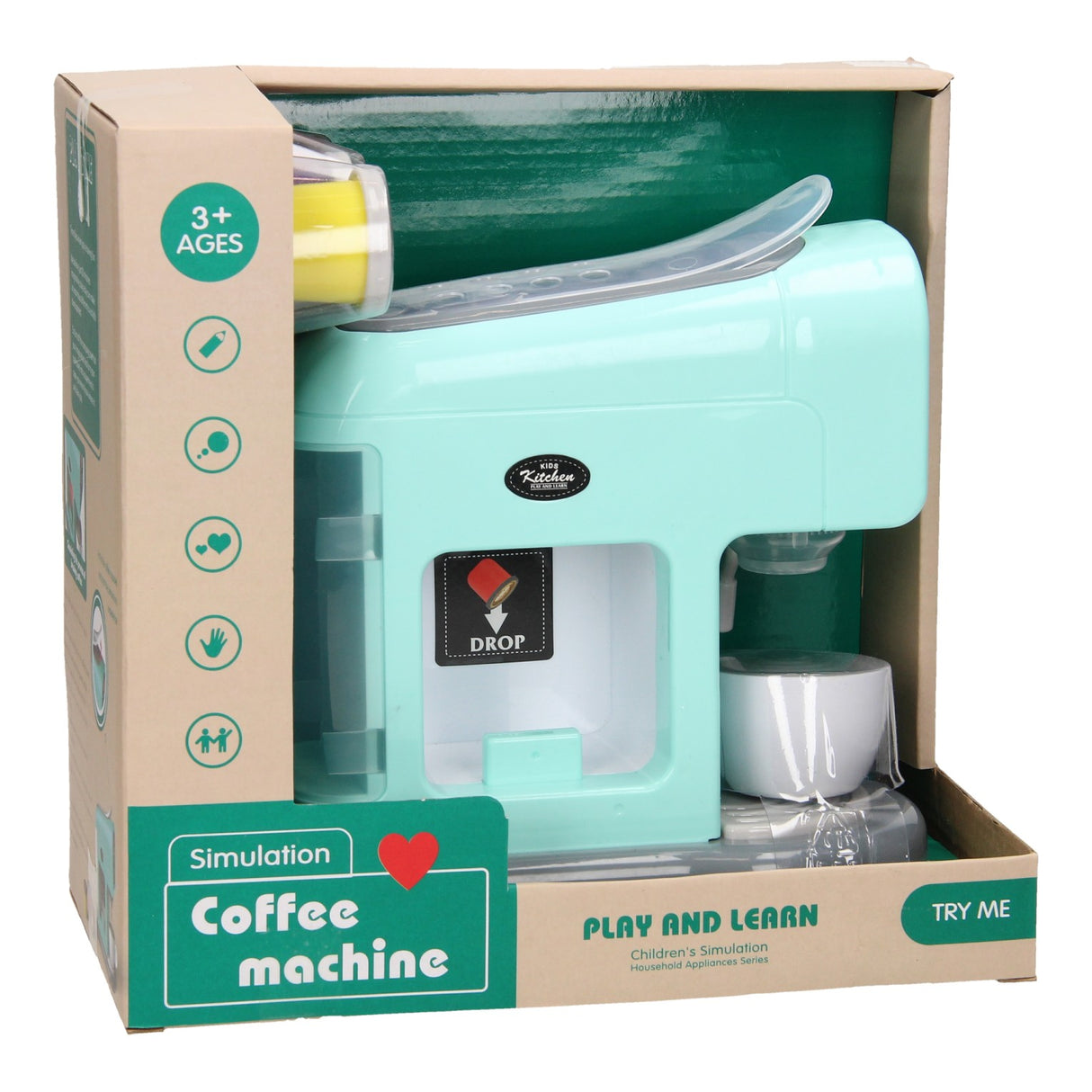 Toy coffee machine with cups