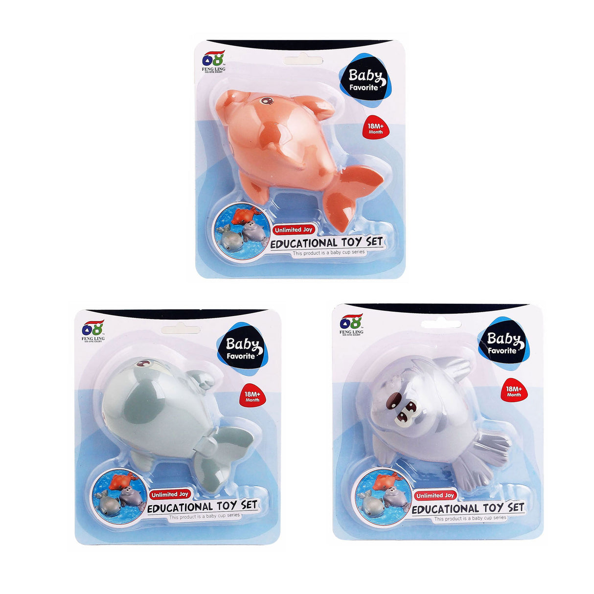 Jouet à remonter animaux marins pastel