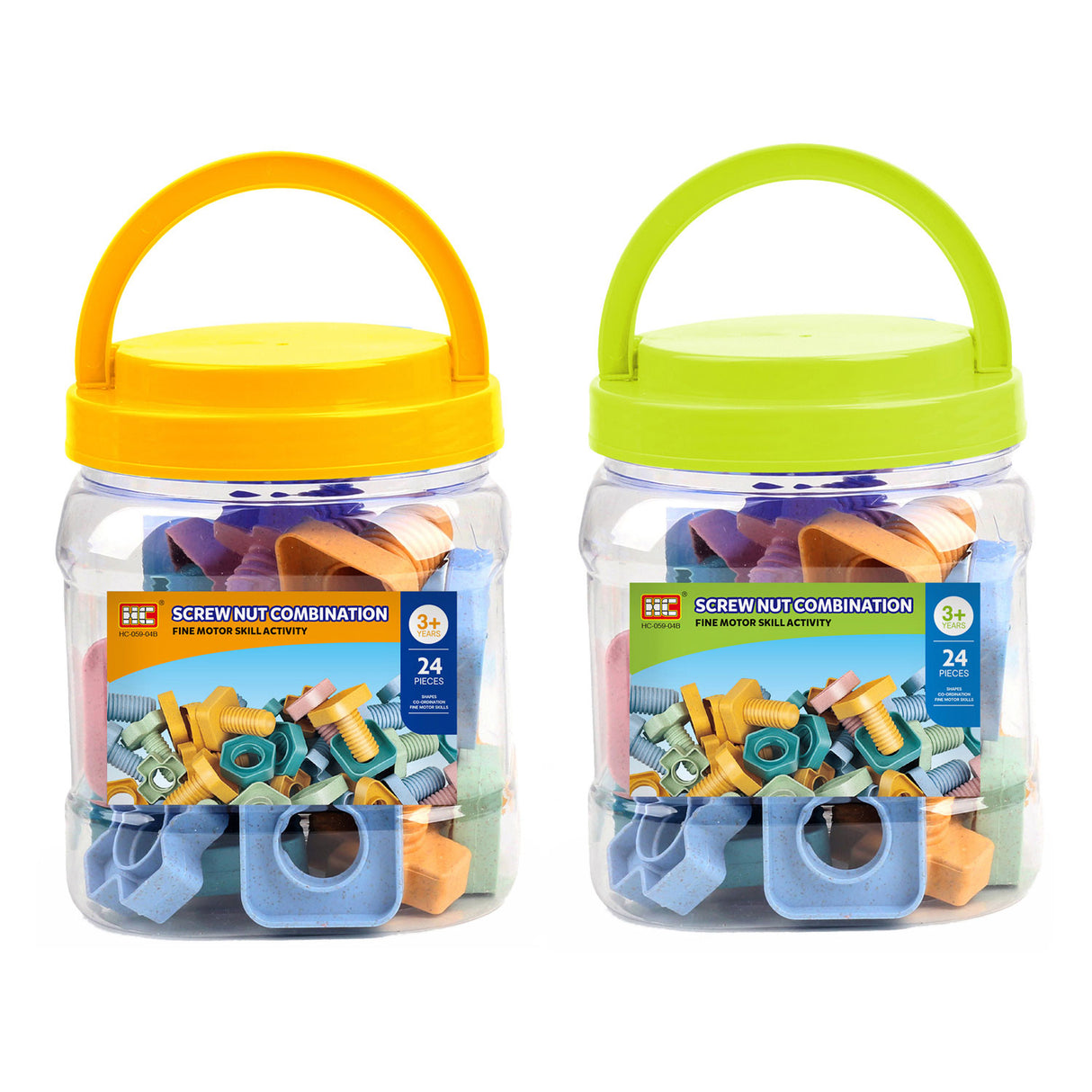 Vis de construction pastel dans une boîte de rangement, 24 pcs.