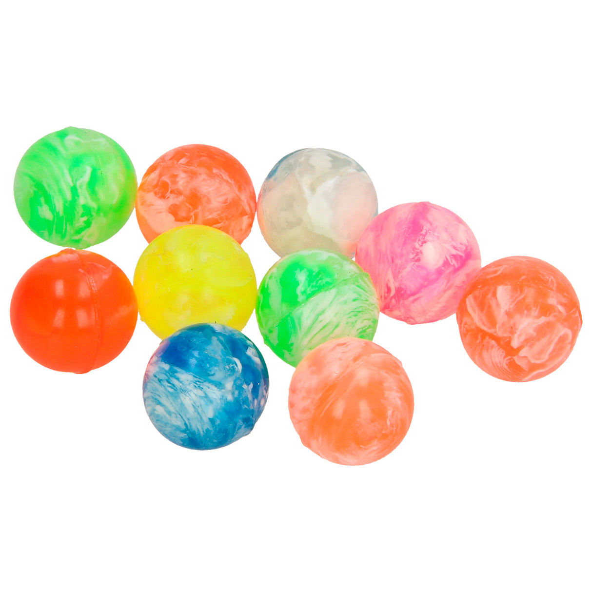 Balles rebondissantes colorées, 10 pcs.