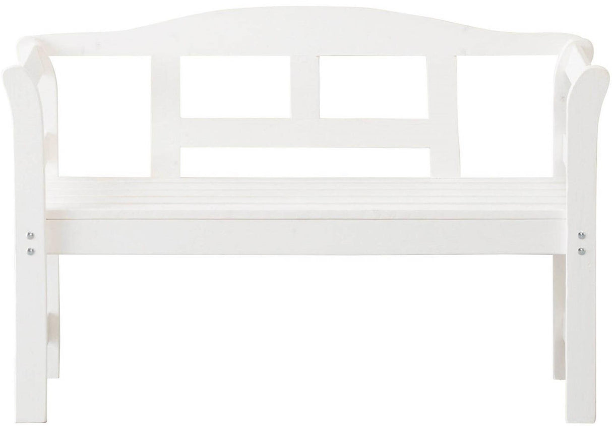 Banc de jardin Sens bois de pin FSC 113x40x75cm blanc