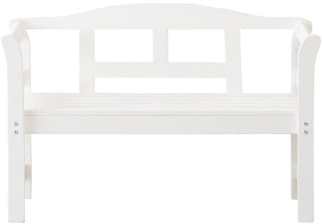 Banc de jardin Sens bois de pin FSC 113x40x75cm blanc