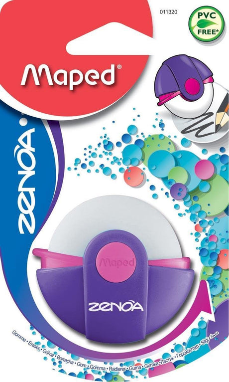 Maped office - gomme zenoa sur blister - 1 pièce - couleurs assorties