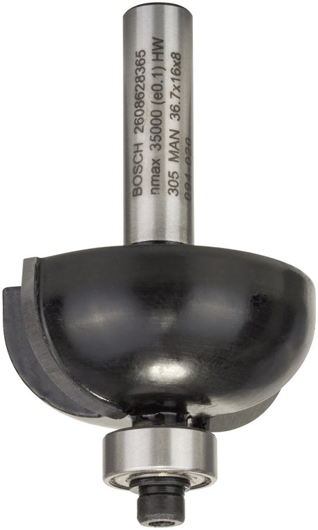 Bosch - fraises profilées demi-rondes 8 mm, r1 12 mm, d 36,7 mm, l 16 mm, g 58 mm