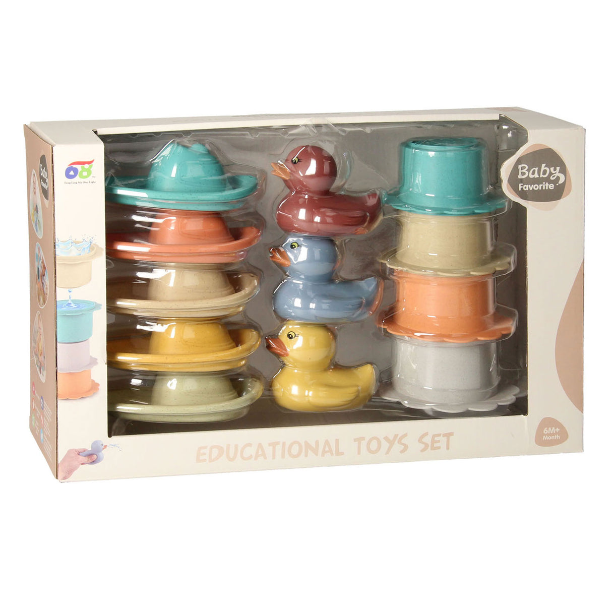 Set of bath toy pastel, 12dlg.