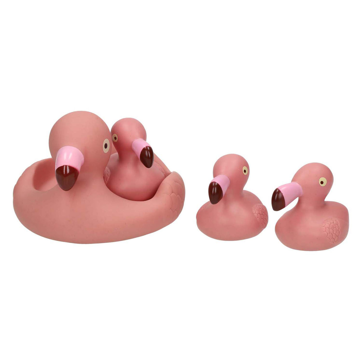 Animaux de bain famille flamant rose, 4 pièces