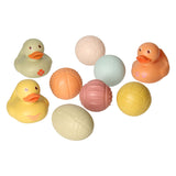 Ensemble de jouets de bain avec boules de bain sensorielles, canards en caoutchouc, pastel