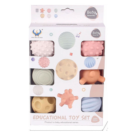 Motricité et boules sensorielles pastel, 6 pcs