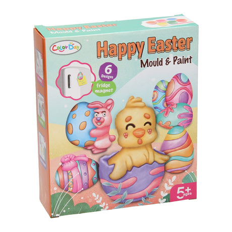 Verser la peinture joyeuses Pâques