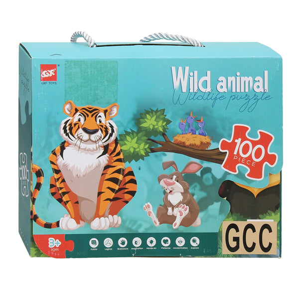 Puzzle de sol animaux sauvages vert, 100 pcs.