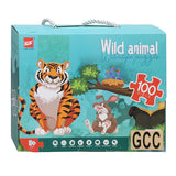 Puzzle de sol animaux sauvages vert, 100 pcs.