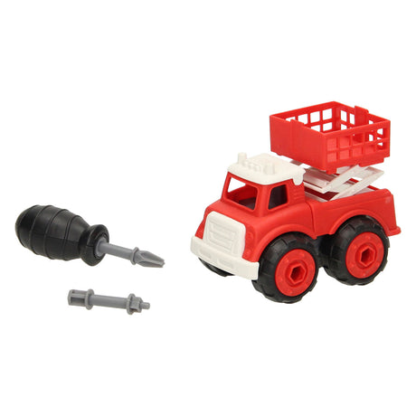 Camion de pompier à roues vissables - rouge