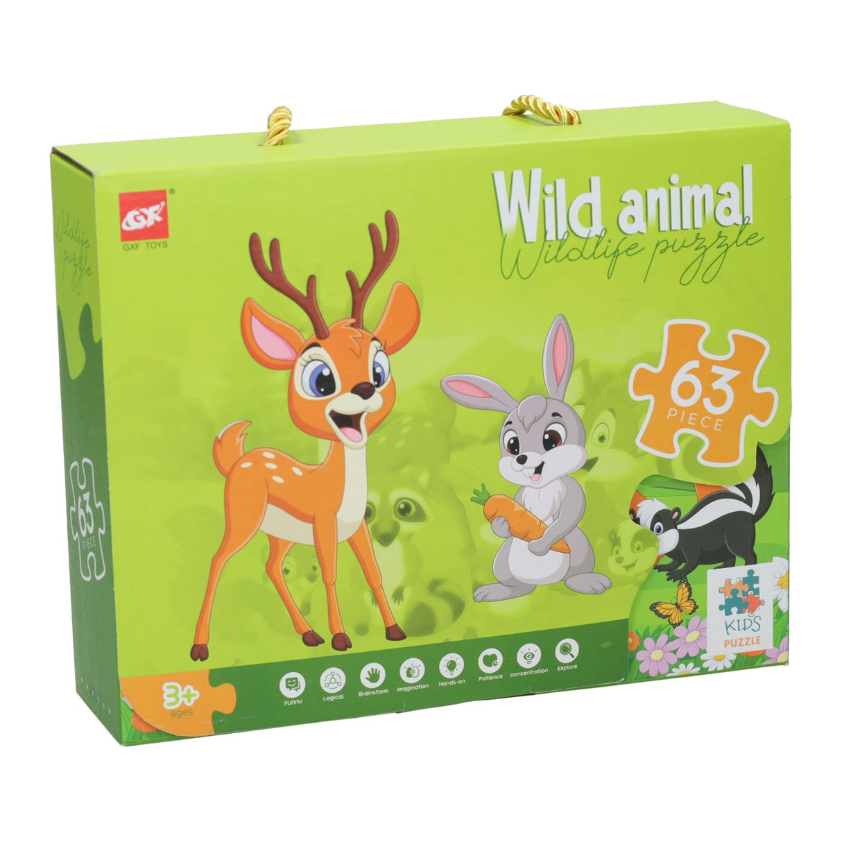 Puzzle de sol animaux de la forêt, 63 pcs.
