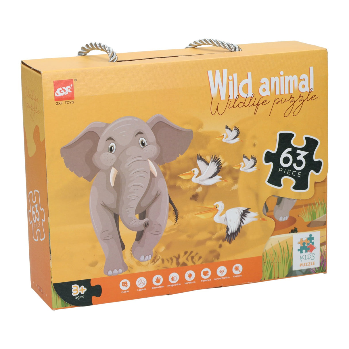 Puzzle de sol savane, 63pcs