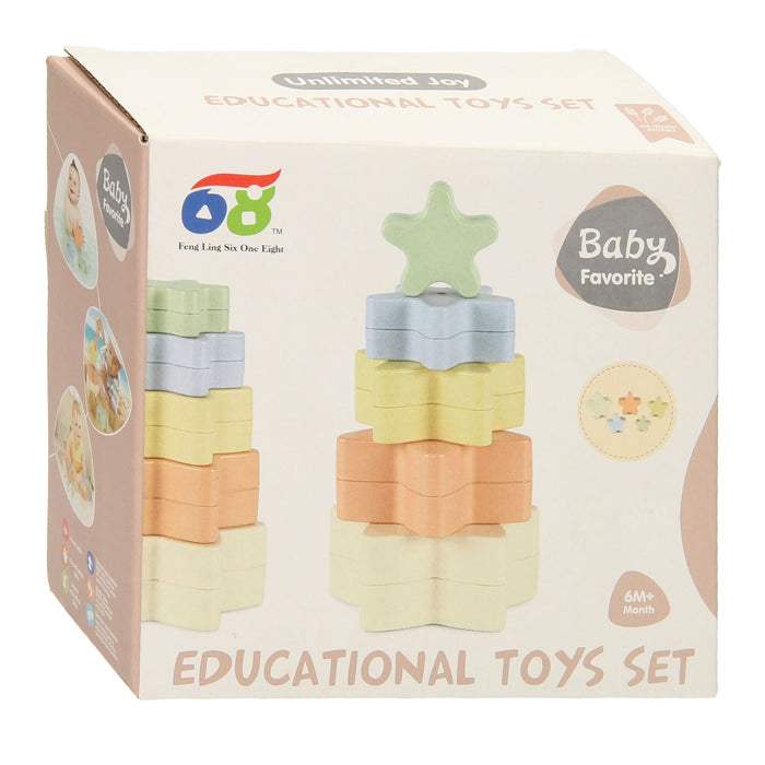 Toddler Stack Tuerm Ster Pastell, 5Dlg.