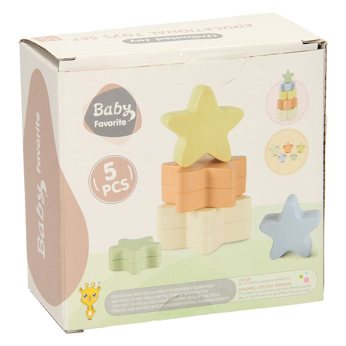 Toddler Stack Tuerm Ster Pastell, 5Dlg.