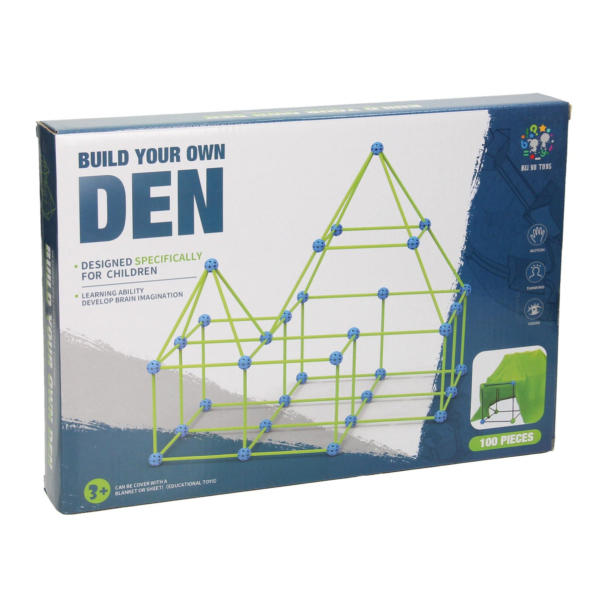 Jeu de construction boules et tiges, 100 pcs.