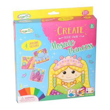 Réalisation d'un set artisanal princesse mosaïque, 4 assiettes