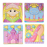 Réalisation d'un set artisanal princesse mosaïque, 4 assiettes