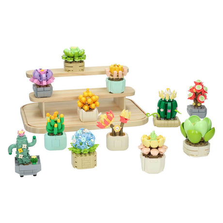 Blocs de construction mis en vitrine de fleuriste