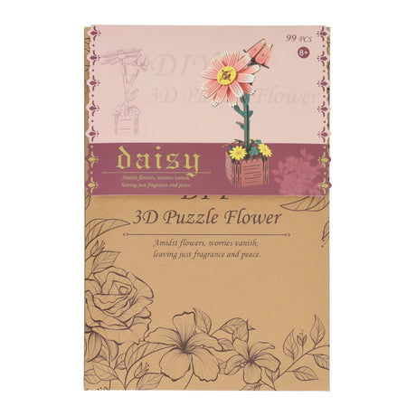 Kit de construction 3D en bois fleur de marguerite - 99 pièces.
