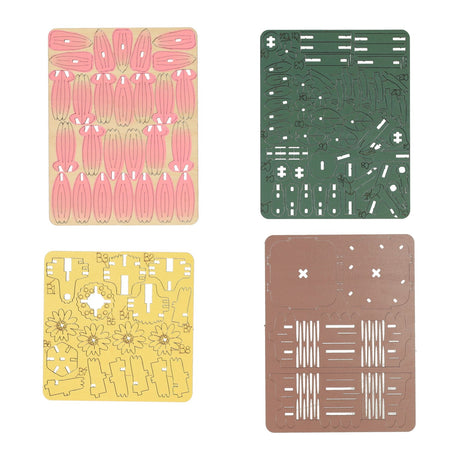 Kit de construction 3D en bois fleur de marguerite - 99 pièces.