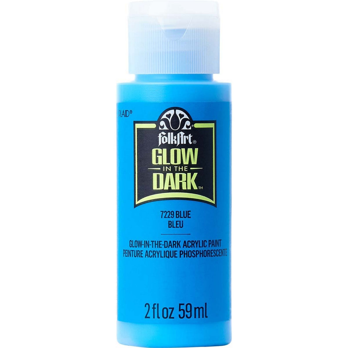 Folkart • peinture acrylique phosphorescente bleu 59ml