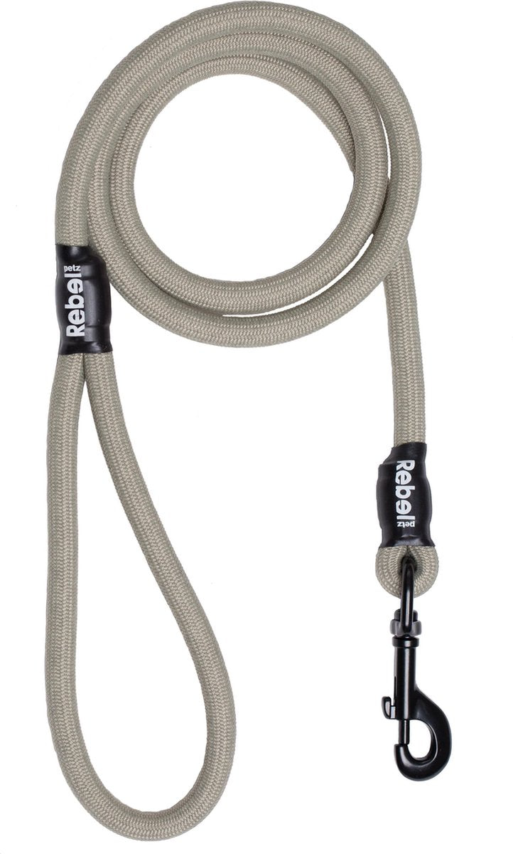 Rebel petz hondenriem - taupe - l - 12mm x 140cm
