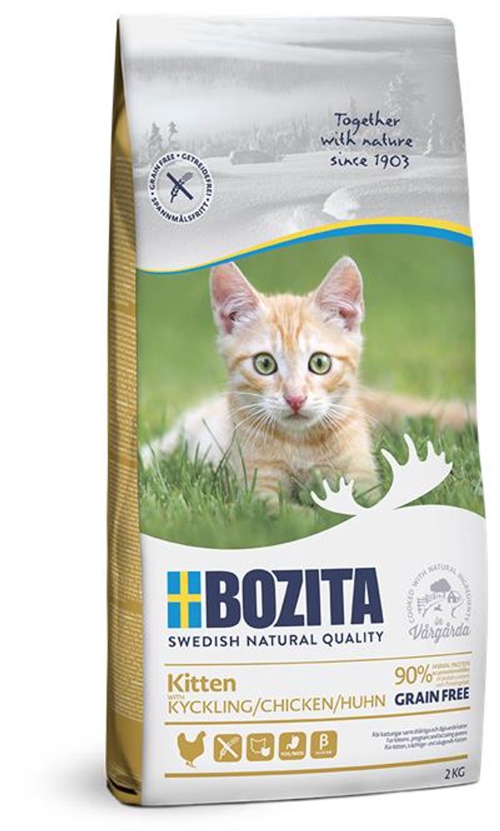 Chaton sans céréales Bozita - 2 kg - poulet
