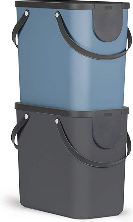 Séparateurs de déchets Rotho Albula - lot de 2 - 25l - noir bleu