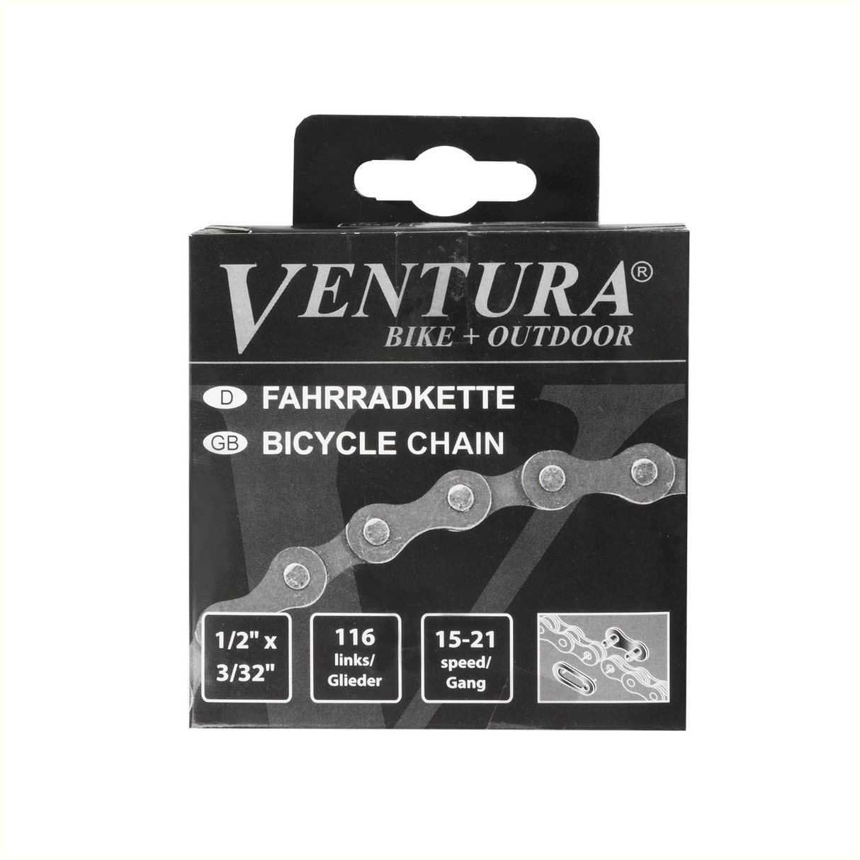 Ventura Halskette FD1002A 6 7sp 1 2 x 3 32 116 Schakels Grau