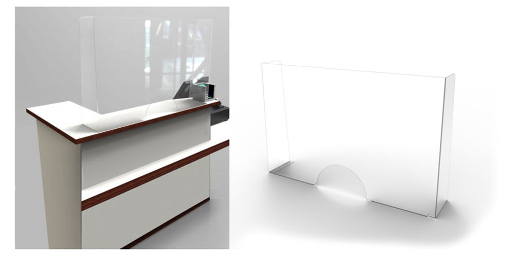 Écran de comptoir sans marque 1000x750x200mm PVC transparent