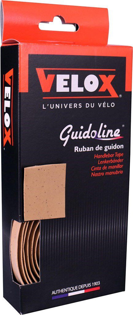 Velox handlebar cork vintage brown 1.75m x 30mm elastic and damping