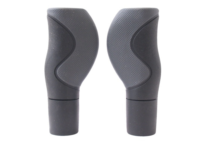 Union ergonomic handle set 2 components 130 130mm black gray with cutting edge bar-end cap