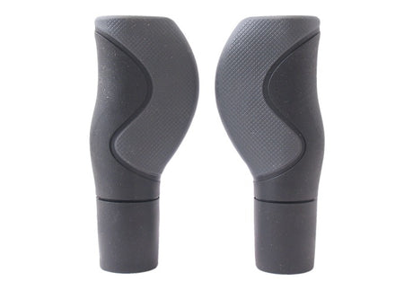 Union ergonomic handle set 2 components 130 130mm black gray with cutting edge bar-end cap