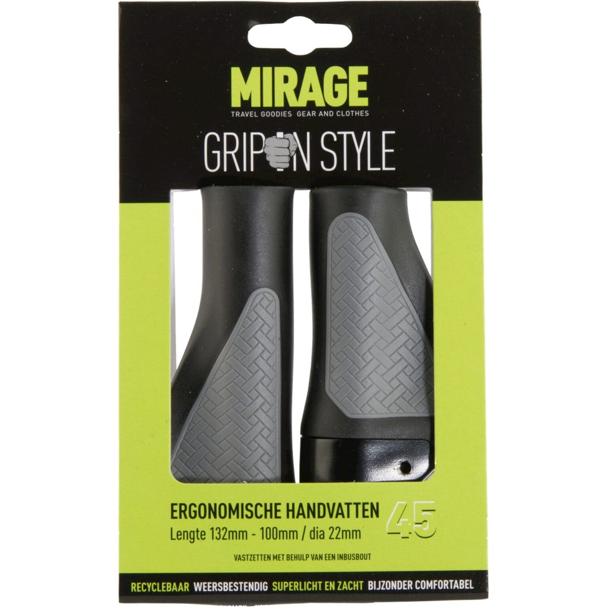 Manjas de bicicletas Mirage - cómodo duradero - gris negro