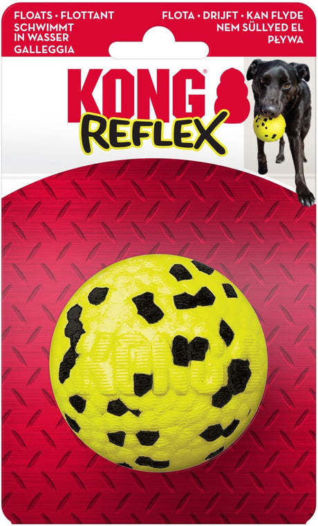 Balle réflexe Kong - jouet pour chien - noir jaune grand