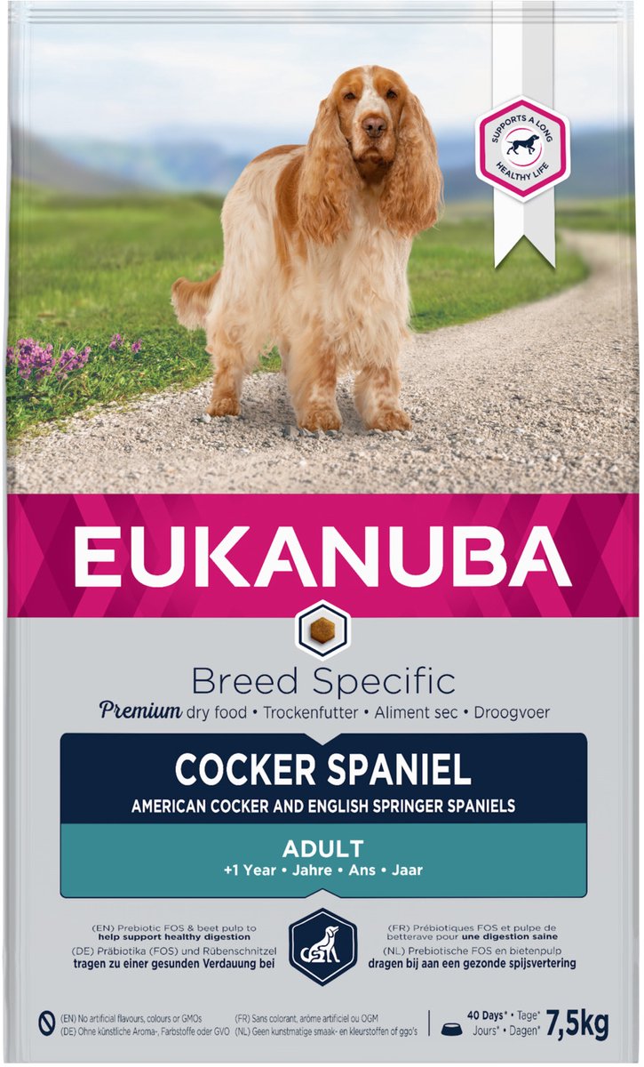 Cocker spaniel Eukanuba - spécifique à la race - poulet - nourriture pour chien - 7,5 kg