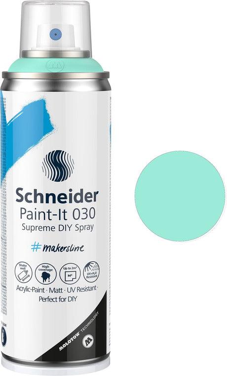 Schneider papeterie Schneider bombe aérosol peinture - paint-it 030 - peinture en aérosol bricolage - peinture acrylique - 200 ml - pastel menthe - s-ml03052040