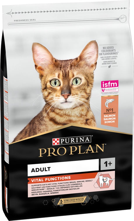 Pro plan fonctions vitales adultes - nourriture sèche pour chat - saumon - 10 kg