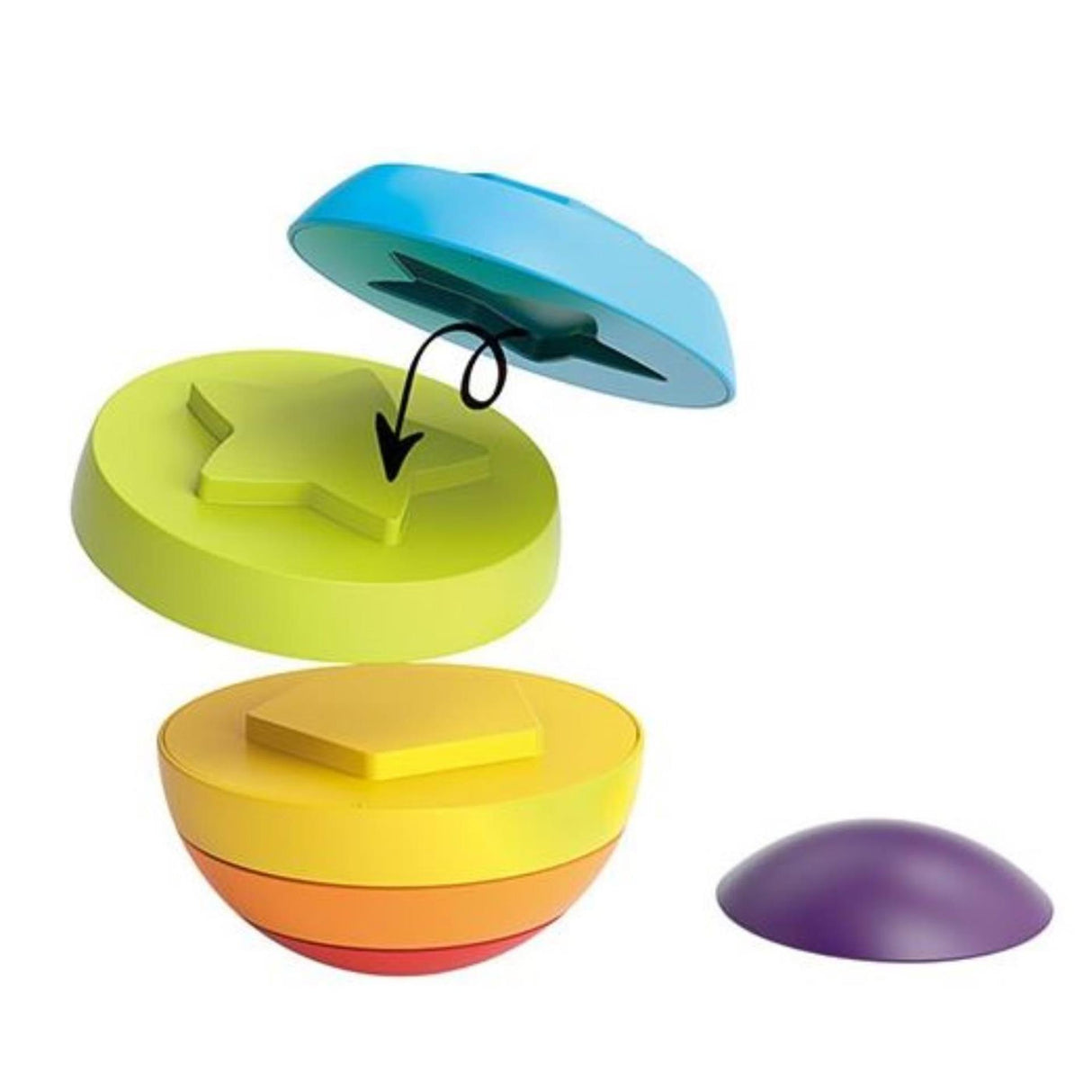 Toi-toys petites étoiles tour à empiler puzzle boule 6 pièces