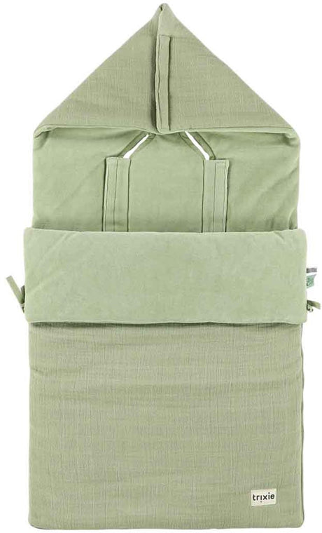 Trixie voetenzak baby bliss sage groen - warme kinderwagen accessoire.